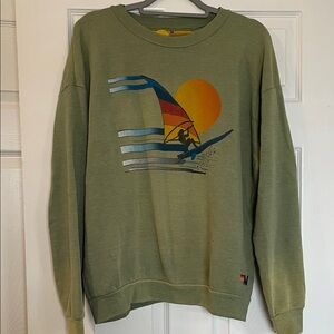 AVIATOR - WINDSURF JUMP RELAXED CREW SWEATSHIRT - FADED ARMY